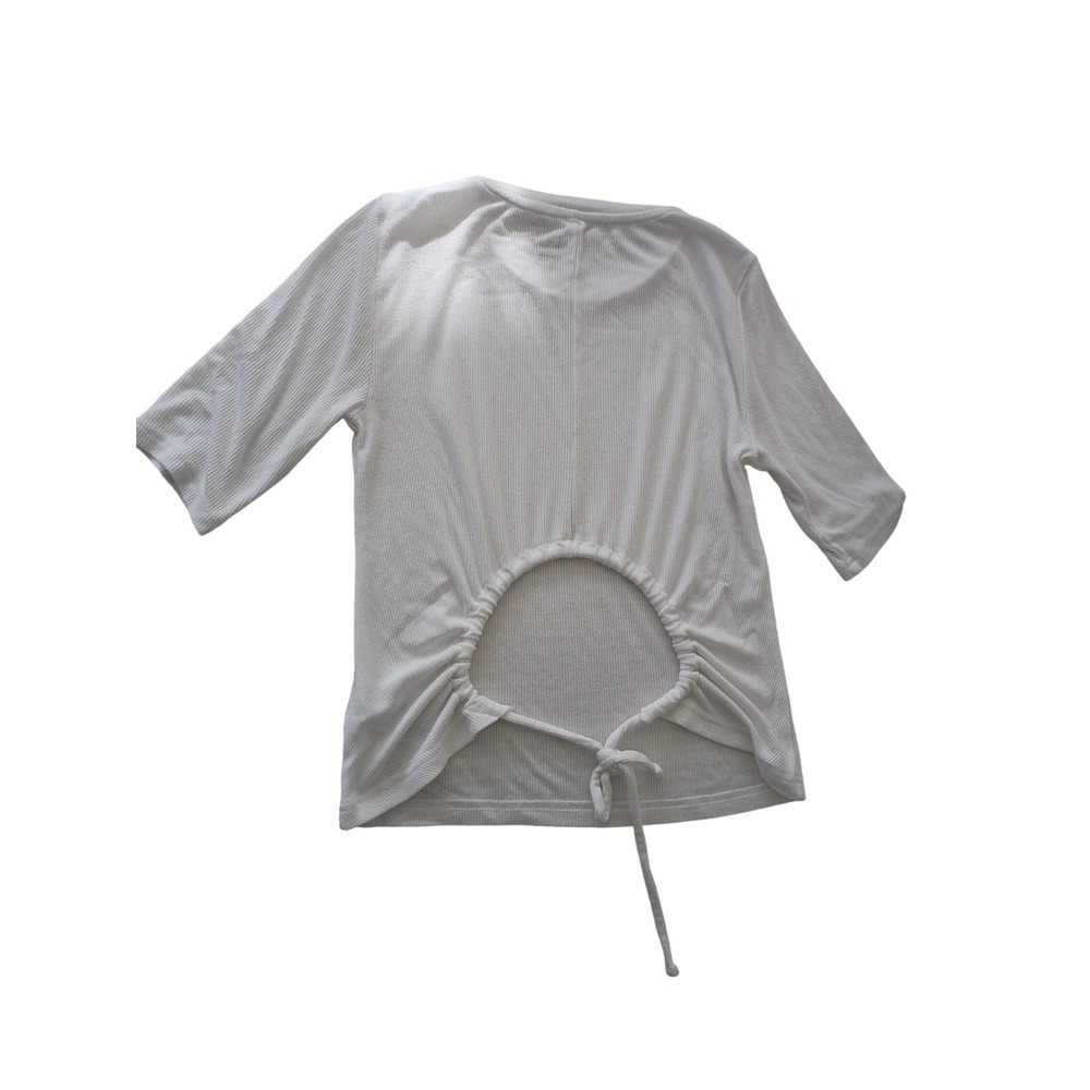 GAP Bundle White Ribbed Open Back Tie Top & Grey Camisole Cami Set S Capsule - Picture 5 of 12
